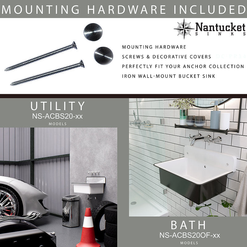 Nantucket Sinks 20" Wall Mount Utility or Bathroom Sink With Overflow