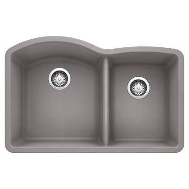 BLANCO 32" Diamond 60/40 Undermount SILGRANIT Kitchen Sink-DirectSinks