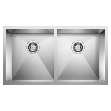 BLANCO Quatrus Zero Radius Equal Double Bowl Kitchen Sink DirectSinks