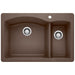 BLANCO 33" Diamond 70/30 Double Bowl Dual Mount SILGRANIT Kitchen Sink-DirectSinks