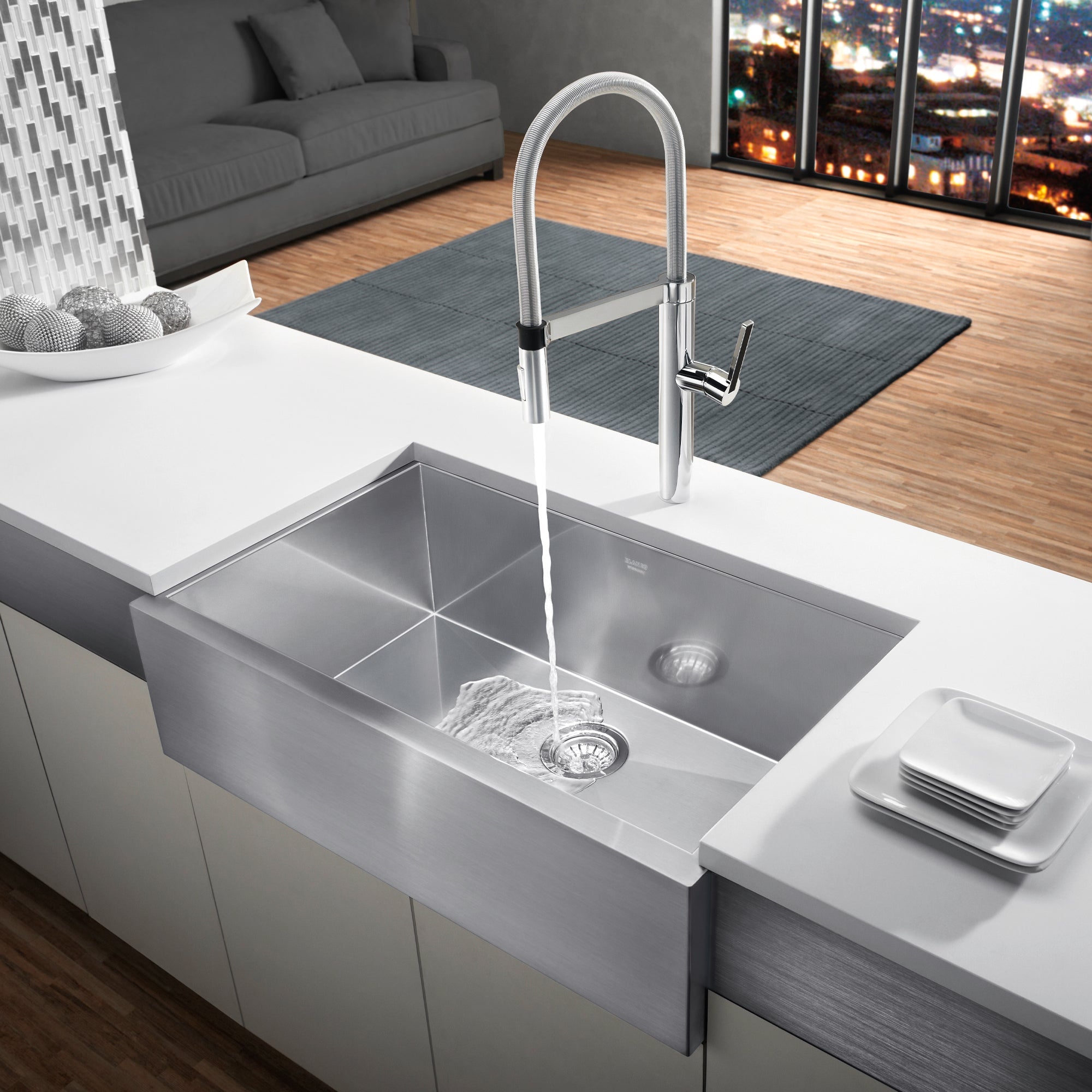BLANCO Precision 16" Zero Radius Stainless Apron Front Kitchen Sink-DirectSinks