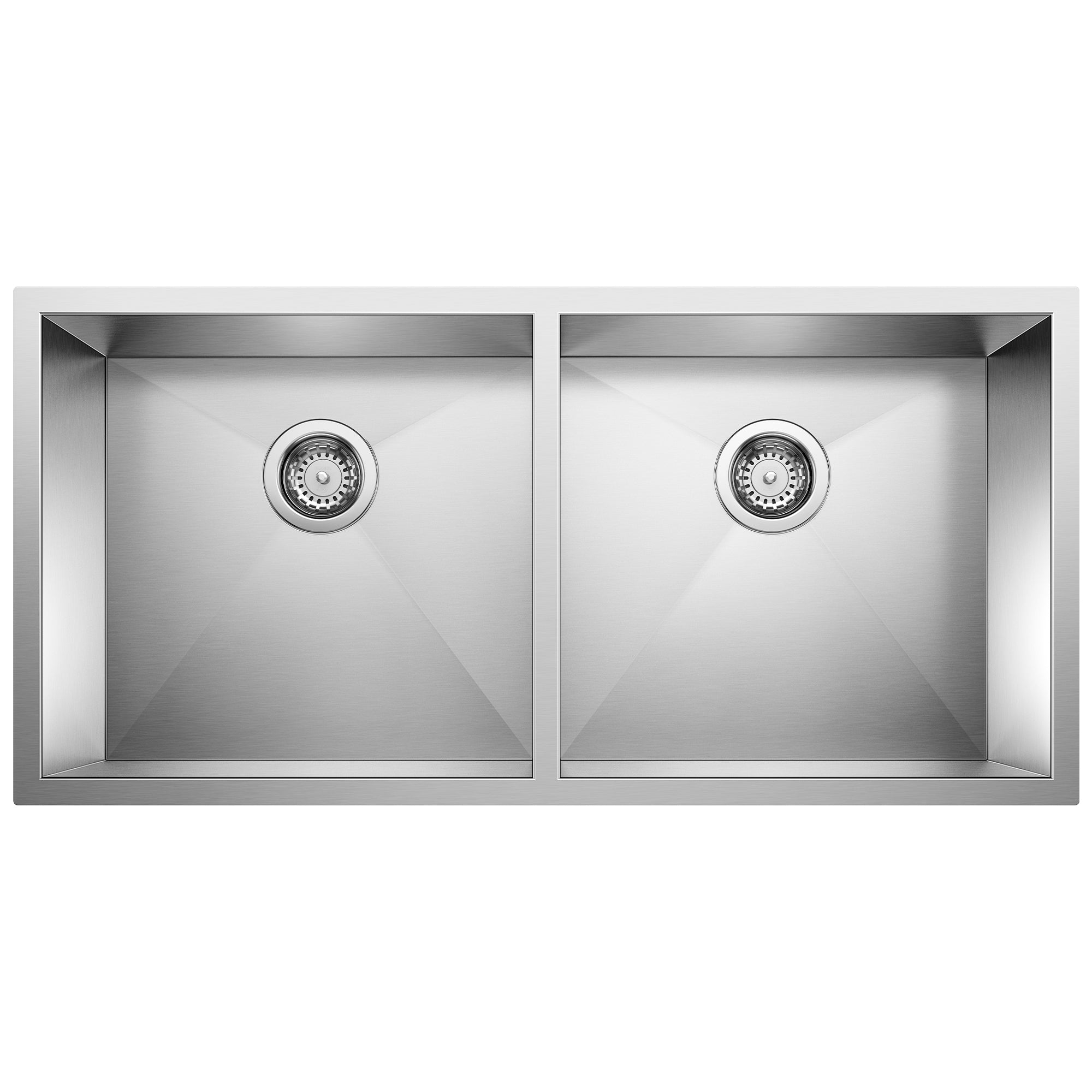 BLANCO Precision 16" Zero Radius Equal Double Bowl Kitchen Sink DirectSinks