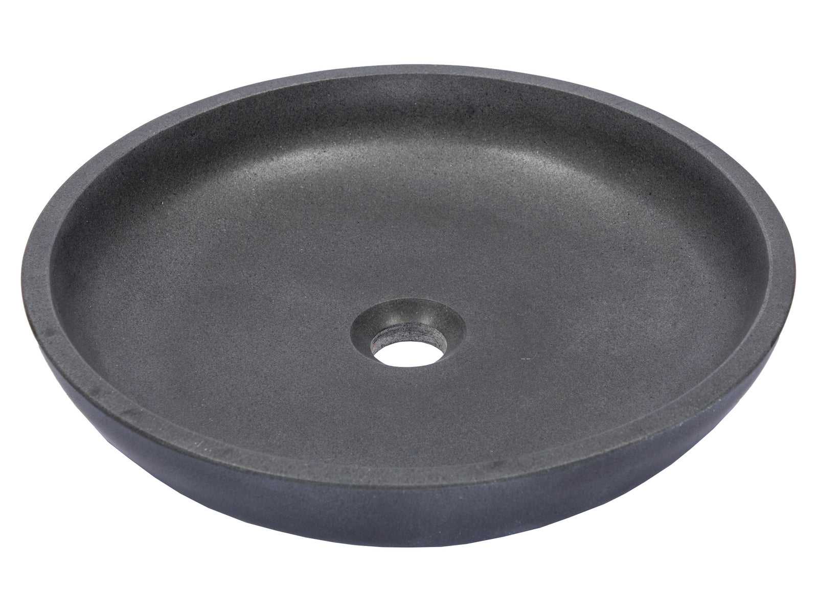 Shallow Round Vessel Sink in Lava Stone