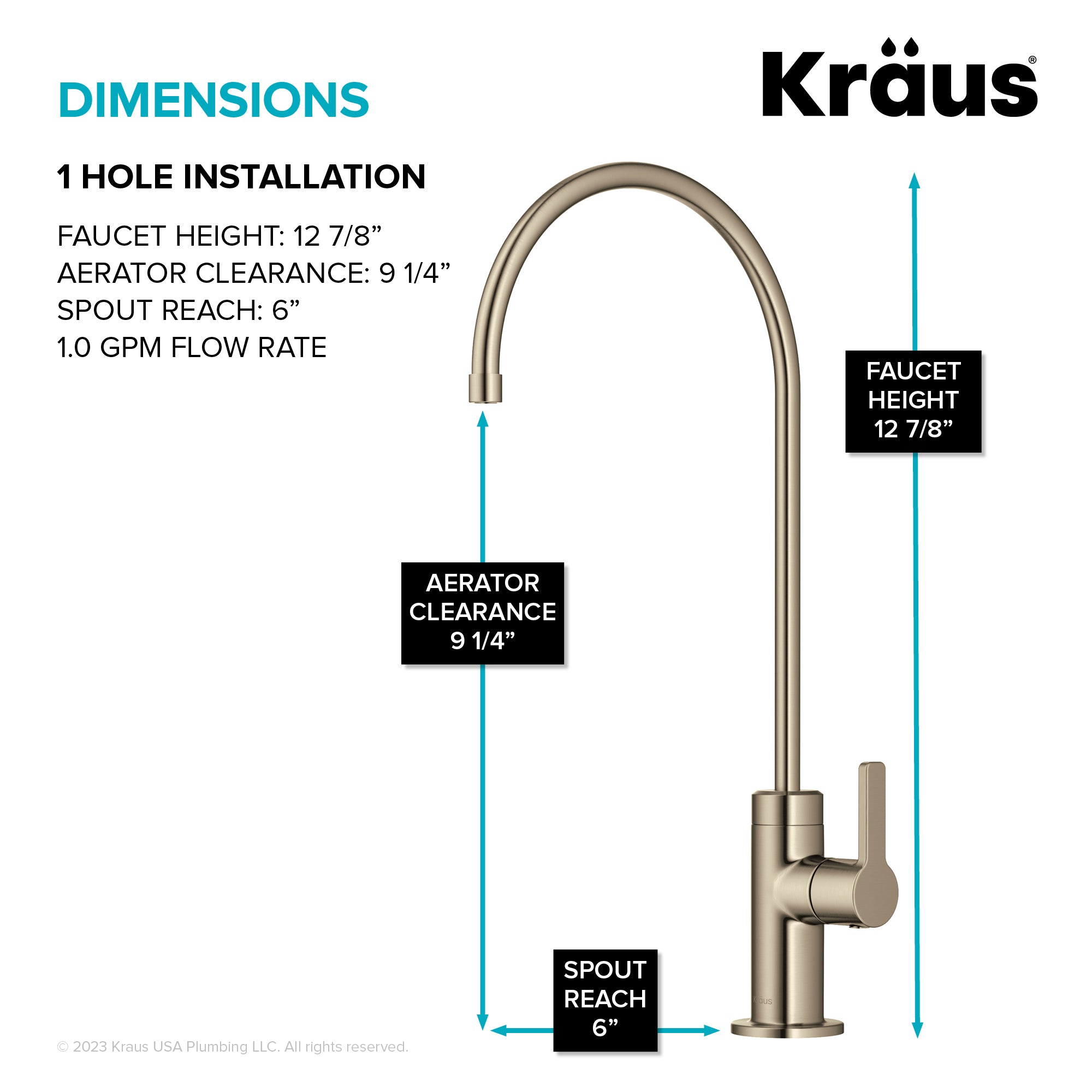 KRAUS Oletto Drinking Water Filter Faucet in Spot-Free Antique Champagne Bronze