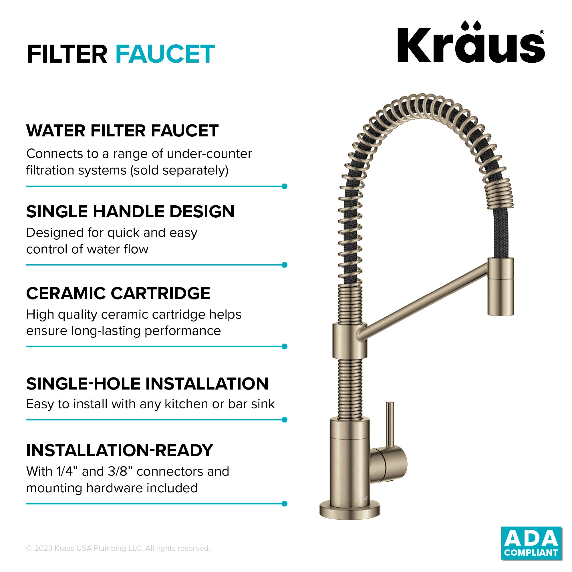 KRAUS Bolden Drinking Water Filter Faucet in Spot-Free Antique Bronze
