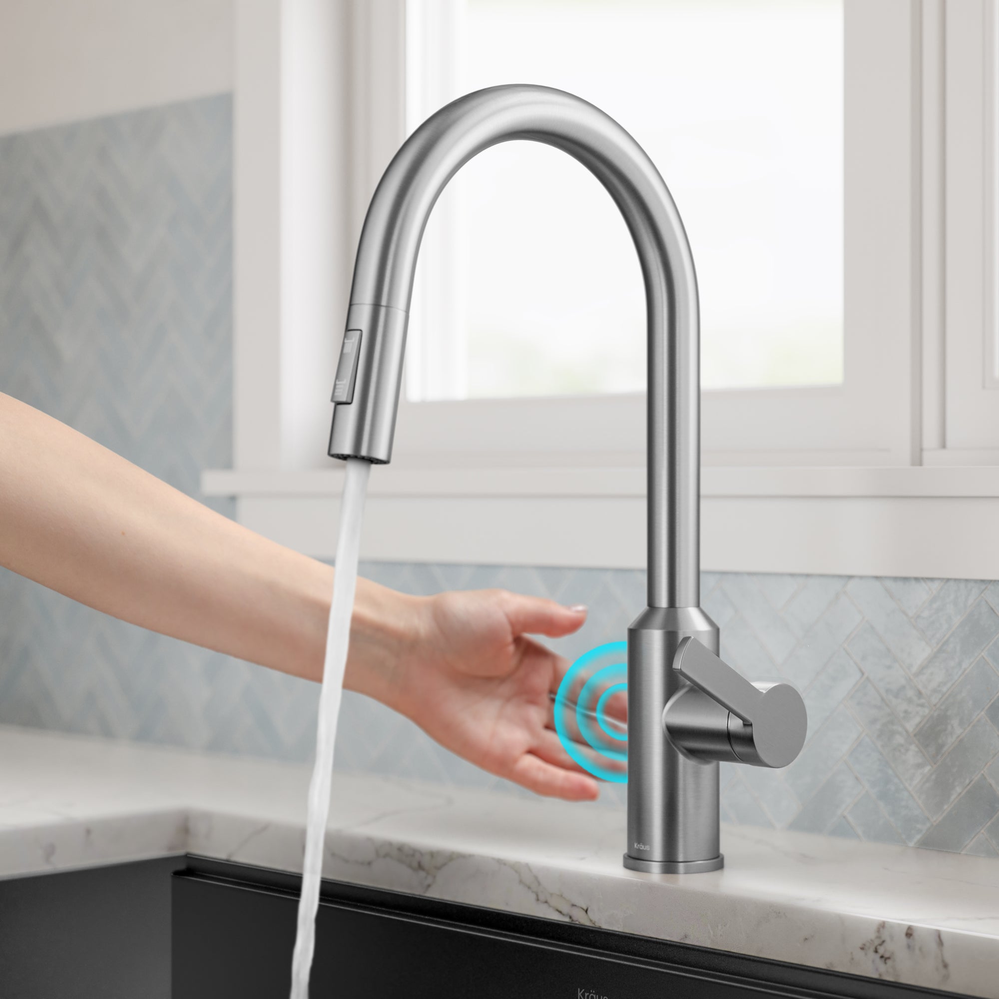 KRAUS Oletto Touchless Pull-Down Kitchen Faucet in Spot-Free Stainless Steel