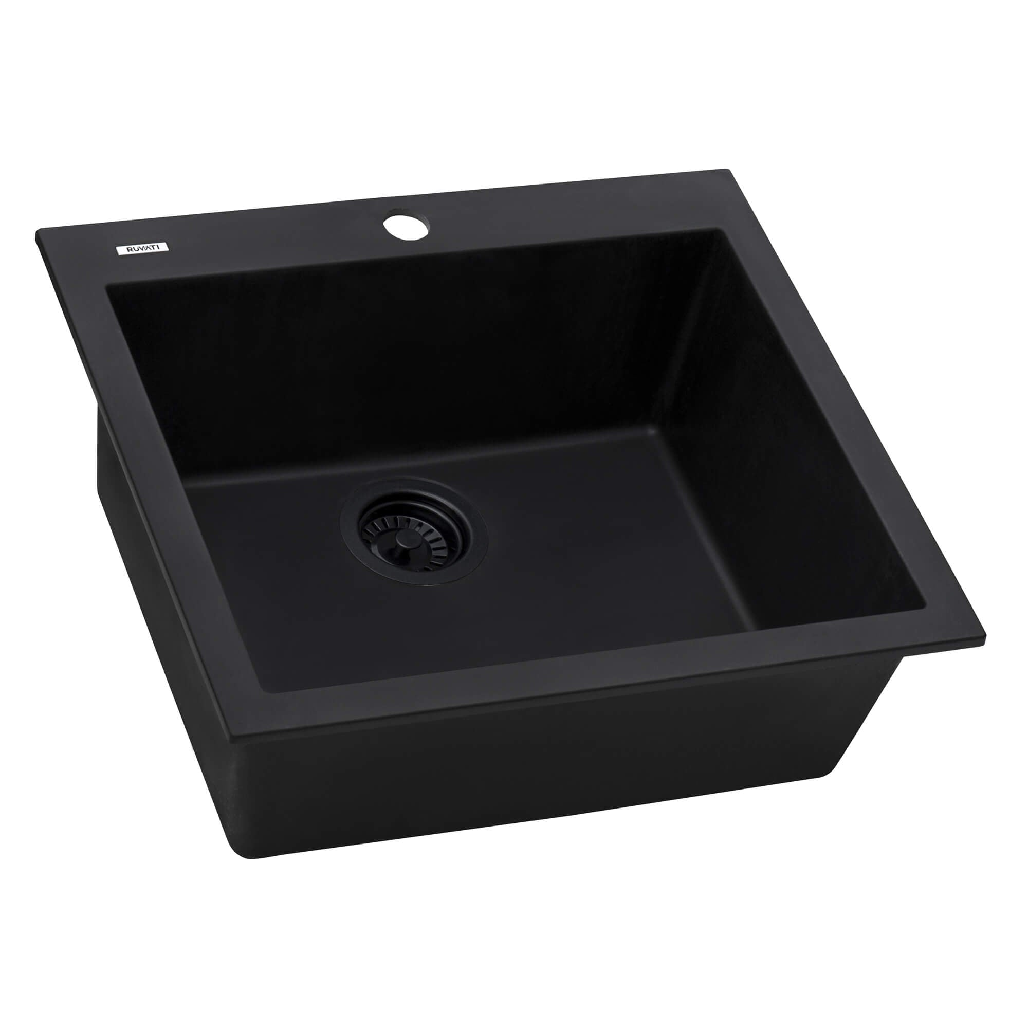 Ruvati 22 x 20" epiGranite Dual-Mount Granite Composite Single Bowl Kitchen Sink