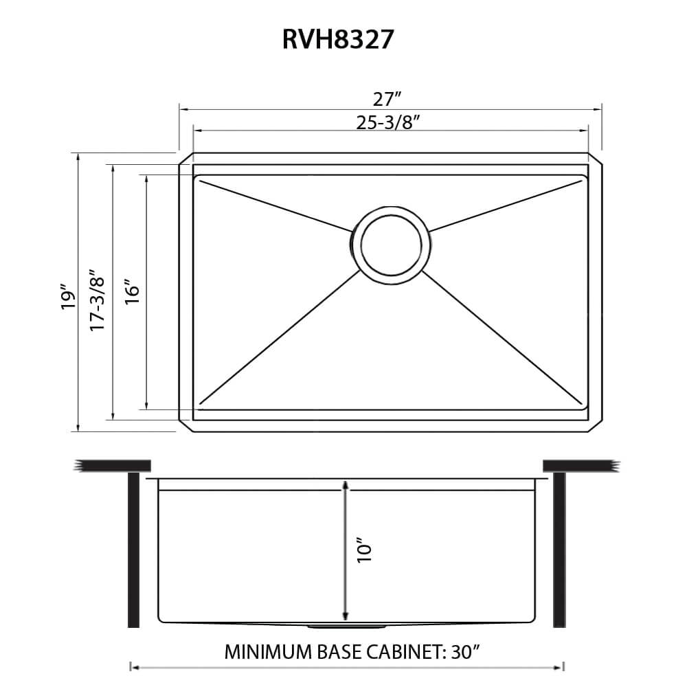 Ruvati 27" Stainless Steel Undermount Workstation Kitchen Sink