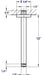 Alfi AB12SC 12" Square Ceiling Mounted Shower Arm for Rain Shower Heads-DirectSinks