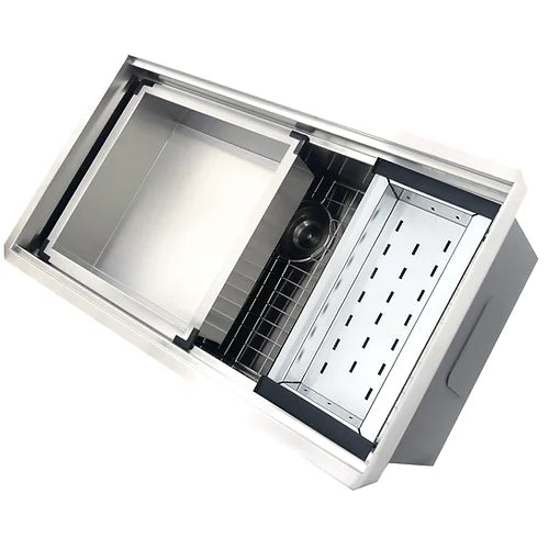 Nantucket Sinks ZR-PS-3620-16 - 36" Pro Series Workstation Undermount Stainless Steel Kitchen Sink with Compatible Accessories