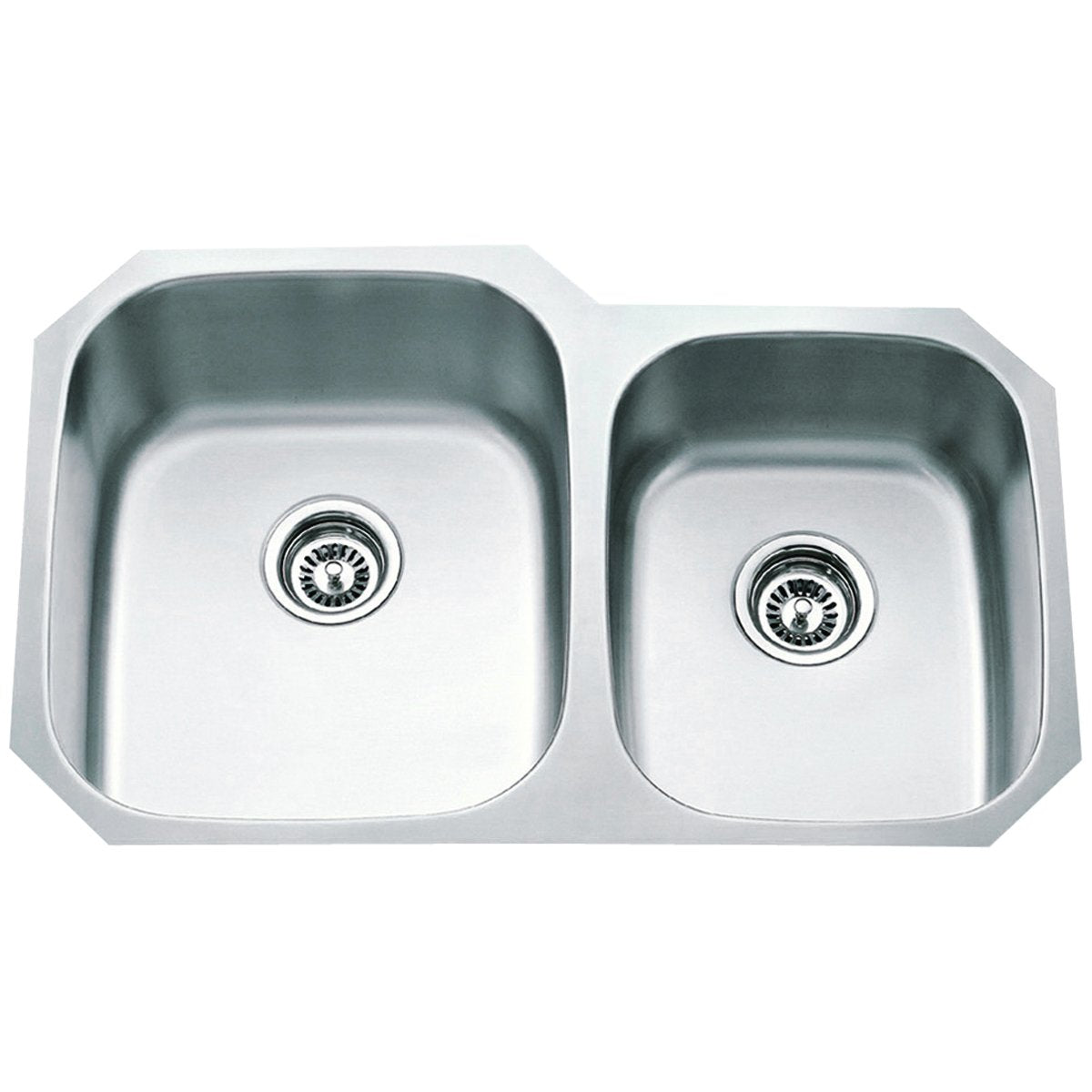 Hardware Resources Stainless Steel 18 Gauge Kitchen Sink with Two Unequal Bowls-DirectSinks