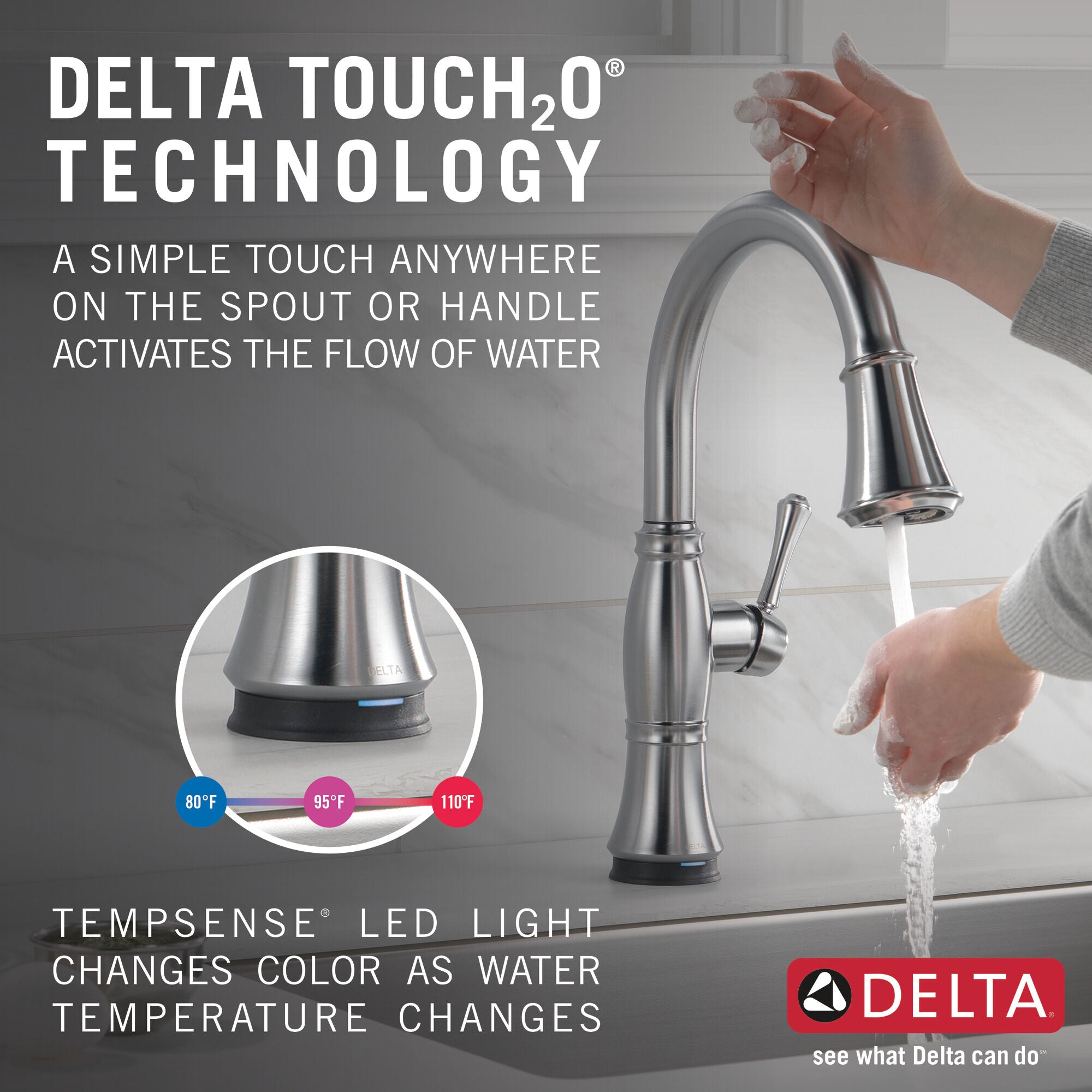 Delta Cassidy Single Handle Pull-Down Kitchen Faucet with TouchO and ShieldSpray