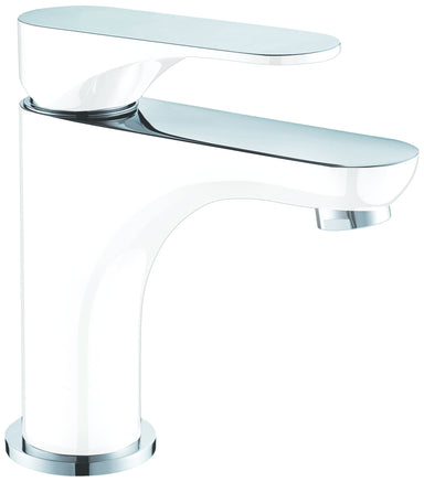 Dawn Single Lever Lavatory Faucet in Chrome and White-Bathroom Faucets Fast Shipping at DirectSinks.