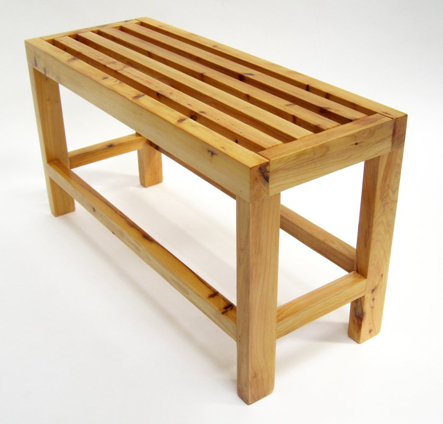 Alfi AB4401 26" Solid Wood Slated Single Person Sitting Bench-DirectSinks