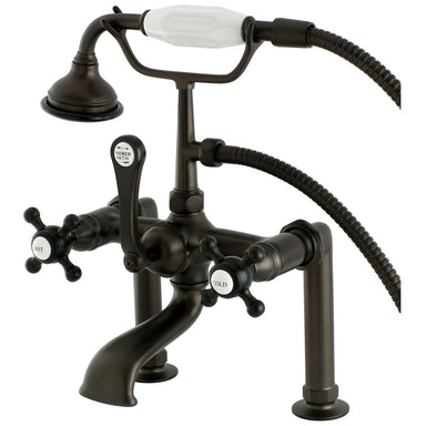 Kingston Brass Aqua Eden AE103T5BX English Country Deck Mount Clawfoot Tub Faucet in Oil Rubbed Bronze-Tub Faucets-Free Shipping-Directsinks.