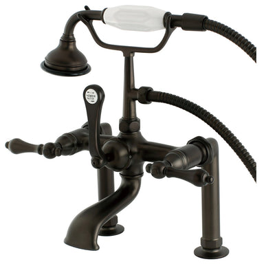 Kingston Brass Aqua Eden AE103T5 Vintage Deck Mount Clawfoot Tub Faucet in Oil Rubbed Bronze-Tub Faucets-Free Shipping-Directsinks.