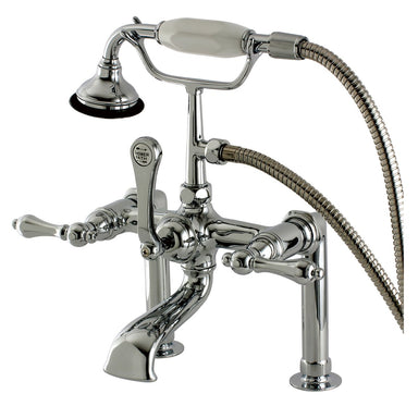 Kingston Brass Aqua Eden AE104T1 Vintage Deck Mount Clawfoot Tub Faucet in Polished Chrome-Tub Faucets-Free Shipping-Directsinks.