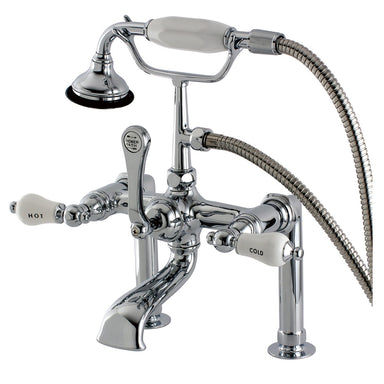 Kingston Brass Aqua Eden AE108T1 Vintage Deck Mount Clawfoot Tub Faucet in Polished Chrome-Tub Faucets-Free Shipping-Directsinks.