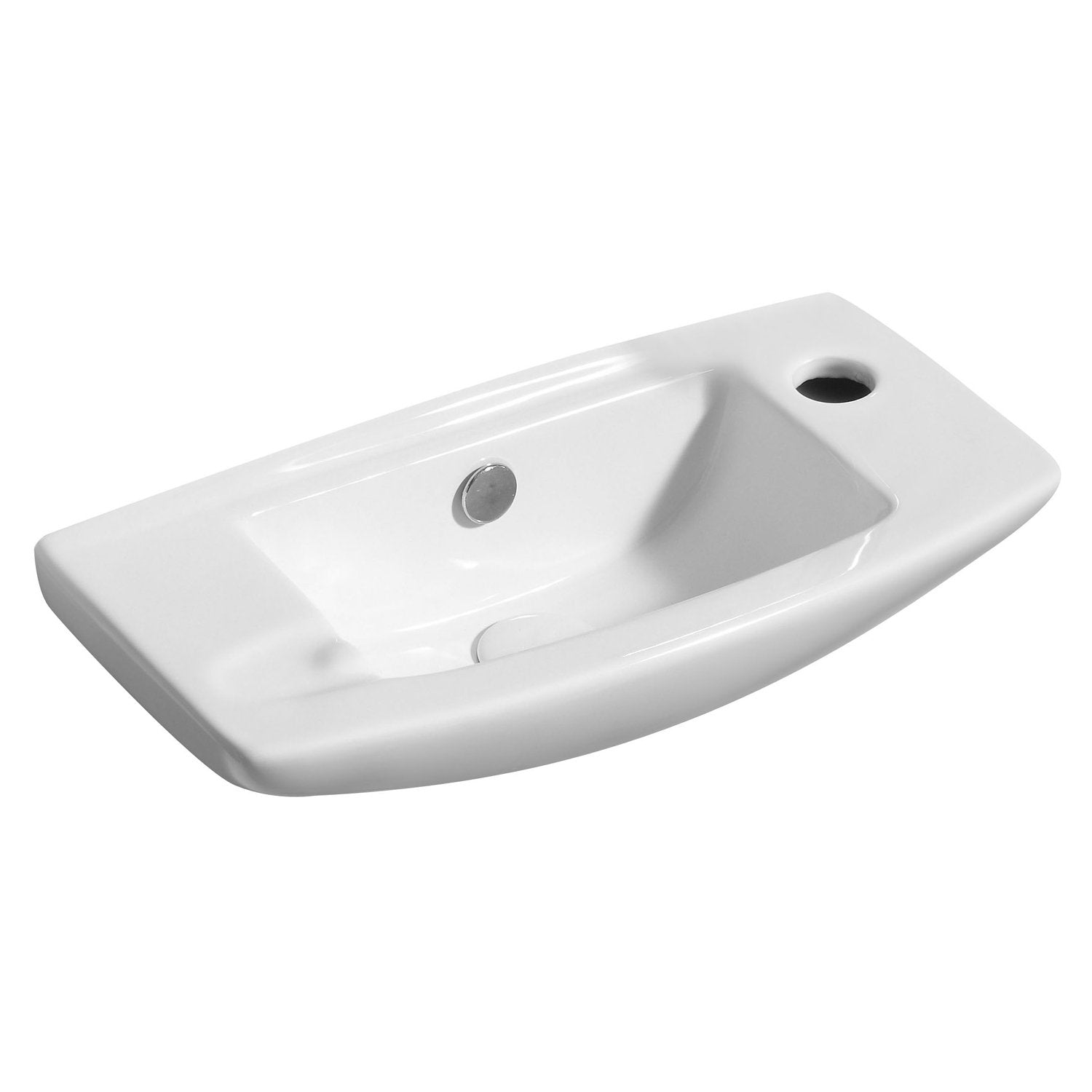 ALFI ABC115 White 20" Small Wall Mounted Ceramic Sink with Faucet Hole
