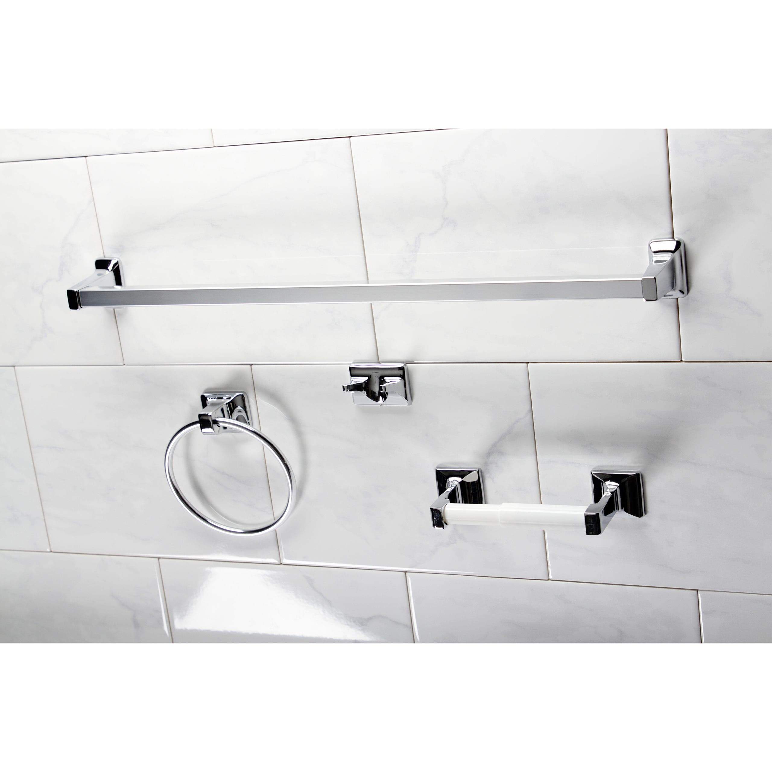 Kingston Brass 4-Piece Bathroom Accessory Set in Polished Chrome