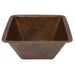 Premier Copper Products 15" Square Hammered Copper Bar/Prep Sink with 2" Drain Size-DirectSinks