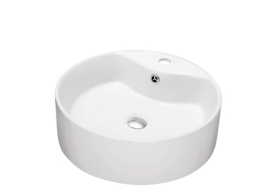CASN103000 Ceramic Circular Vessel Bathroom Sink with Overflow