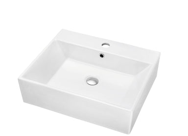Dawn Vessel Above-Counter Rectangle Ceramic Basin with Single Hole for Faucet-Bathroom Sinks Fast Shipping at DirectSinks.