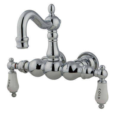 Kingston Brass Vintage 3-3/8" Wall Mount Clawfoot Tub Filler in Polished Chrome-Tub Faucets-Free Shipping-Directsinks.