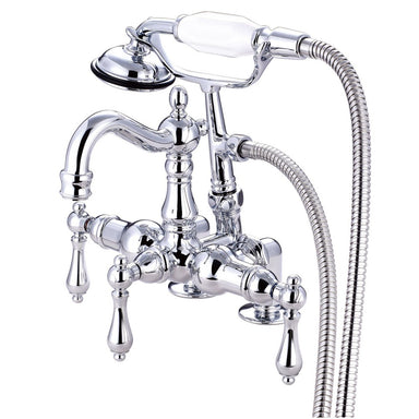 Kingston Brass Vintage 3-3/8" Deck Mount Clawfoot Tub Filler with Hand Shower-Tub Faucets-Free Shipping-Directsinks.