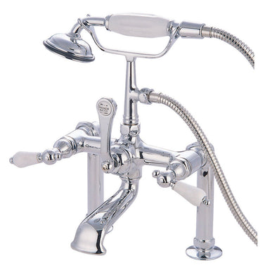 Kingston Brass Vintage 7" Deck Mount Clawfoot Tub Filler with Hand Shower-Tub Faucets-Free Shipping-Directsinks.