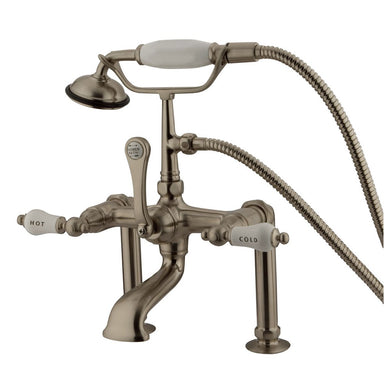 Kingston Brass Vintage 7" Deck Mount Clawfoot Tub Filler Faucet with Hand Shower-Tub Faucets-Free Shipping-Directsinks.