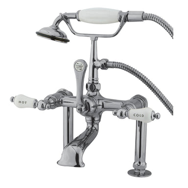 Kingston Brass CC108T1 Vintage 7" Deck Mount Clawfoot Tub Filler with Hand Shower-Tub Faucets-Free Shipping-Directsinks.