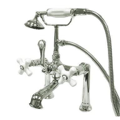 Kingston Brass Vintage Deck Mount Classic Clawfoot Tub Filler with Hand Shower-Tub Faucets-Free Shipping-Directsinks.