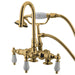 Kingston Brass Vintage 3-3/8" Classic Clawfoot Deck Mount Tub Filler with Hand Shower-Tub Faucets-Free Shipping-Directsinks.