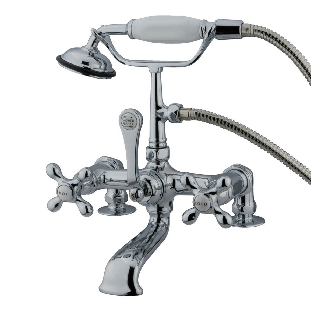 Kingston Brass CC210T1 Vintage 7" Deck Mount Clawfoot Tub Filler with Hand Shower-Tub Faucets-Free Shipping-Directsinks.