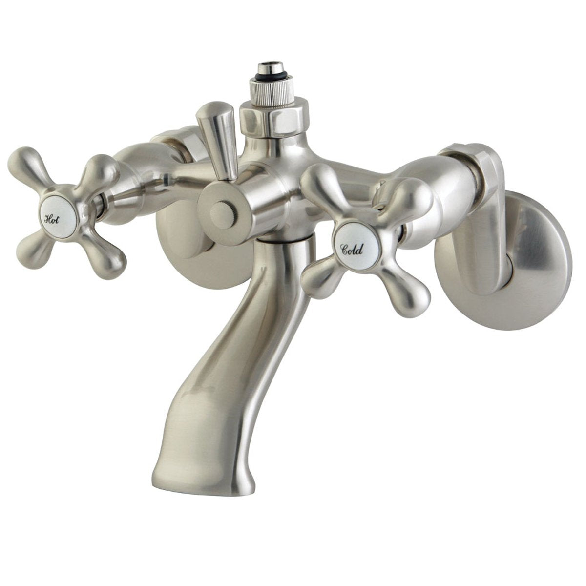 Kingston Brass CC2661 Vintage Wall Mount Tub Faucet with Riser Adapter-Tub Faucets-Free Shipping-Directsinks.