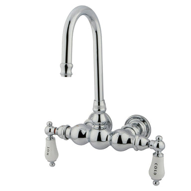 Kingston Brass Vintage Wall Mount Clawfoot Tub Filler Faucet with 3-3/8" Centers-Tub Faucets-Free Shipping-Directsinks.
