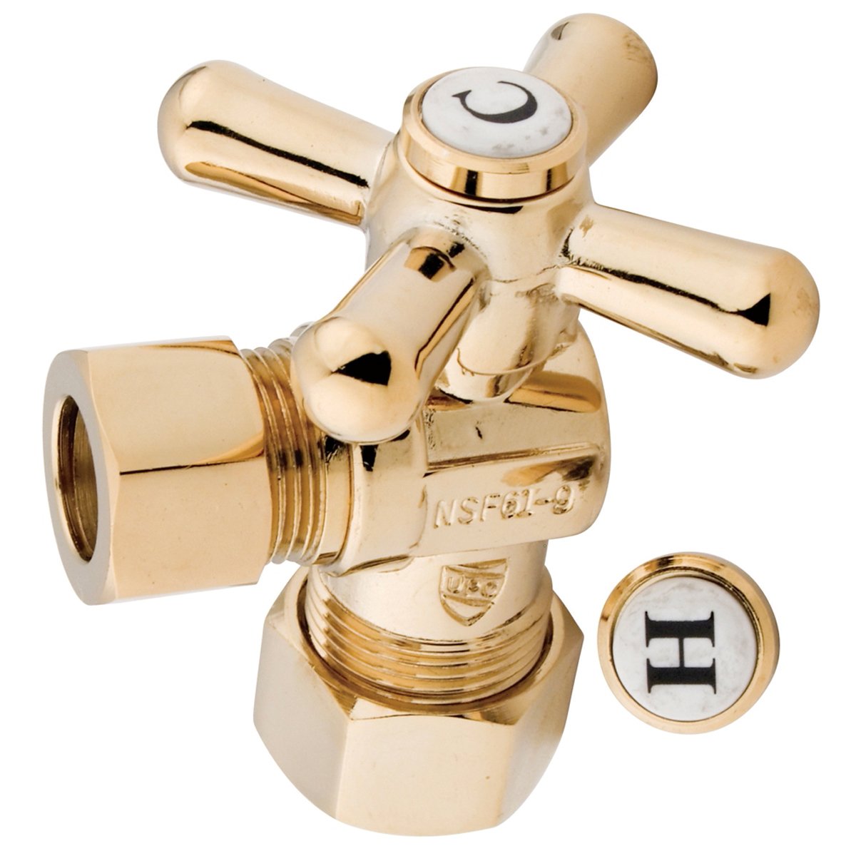 Kingston Brass Vintage Angle Stop with 5/8" OD Compression x 1/2" OD Compression-Bathroom Accessories-Free Shipping-Directsinks.