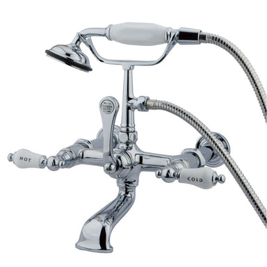 Kingston Brass Vintage Wall Mount Clawfoot Tub Filler Faucet with 7" Spread and Hand Shower-Tub Faucets-Free Shipping-Directsinks.