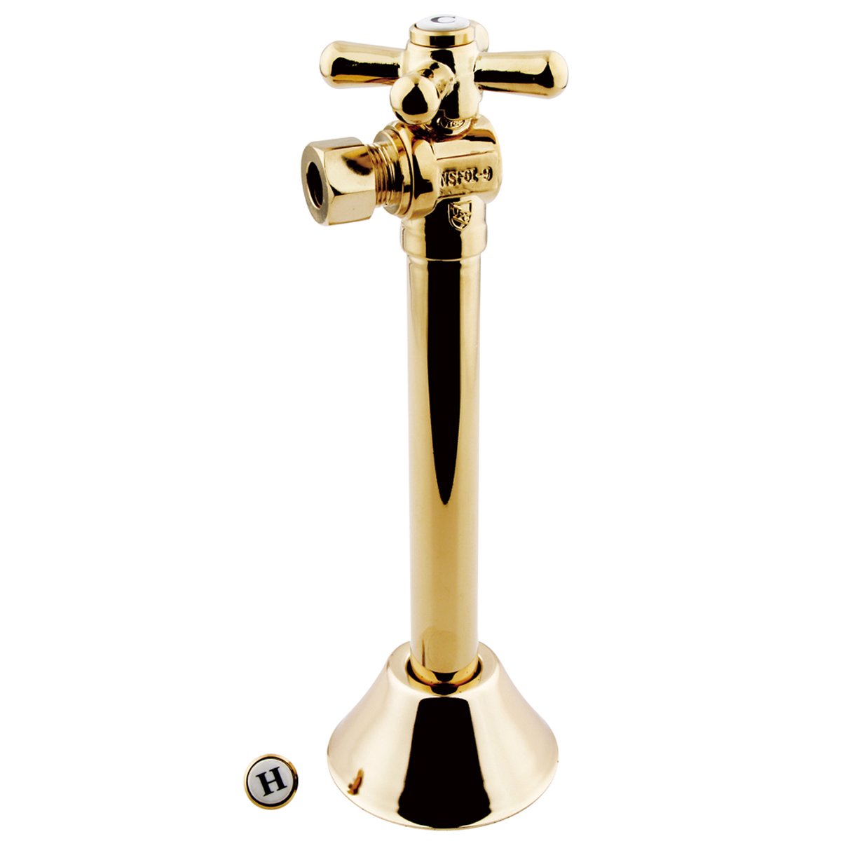 Kingston Brass Vintage 1/2" Sweat, 3/8" OD Compression Angle Shut-off Valve with 5" Extension-Bathroom Accessories-Free Shipping-Directsinks.