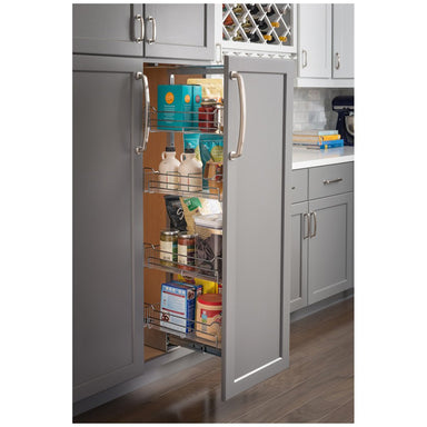 Hardware Resources 63" Height Chrome Wire Pantry Pullout with Heavy Duty Soft-close-DirectSinks