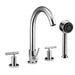 Dawn 4-Hole Tub Filler with Personal Handshower and Lever Handles in Chrome-Tub Faucets Fast Shipping at DirectSinks.