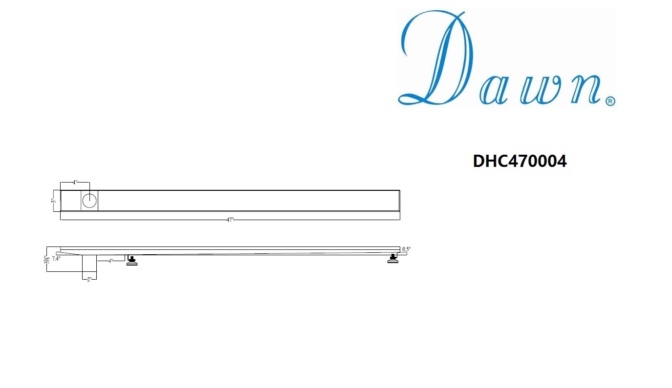 Dawn Stainless Steel Shower Drain Channel Side Outlet with Adjustable Feet-Bathroom Accessories Fast Shipping at DirectSinks.
