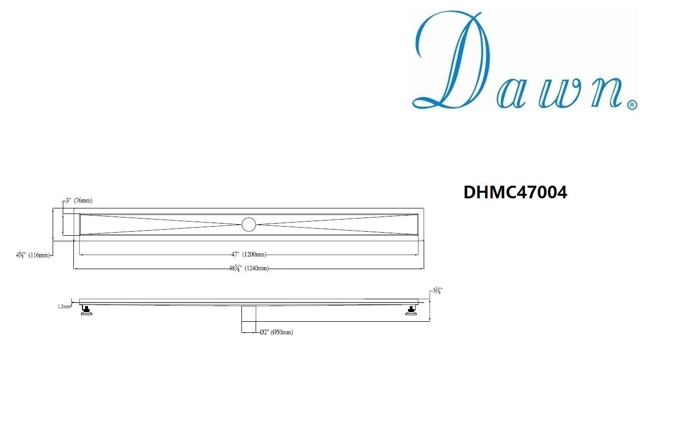 Dawn Stainless Steel Shower Drain Channel for Hot Mop-Bathroom Accessories Fast Shipping at DirectSinks.