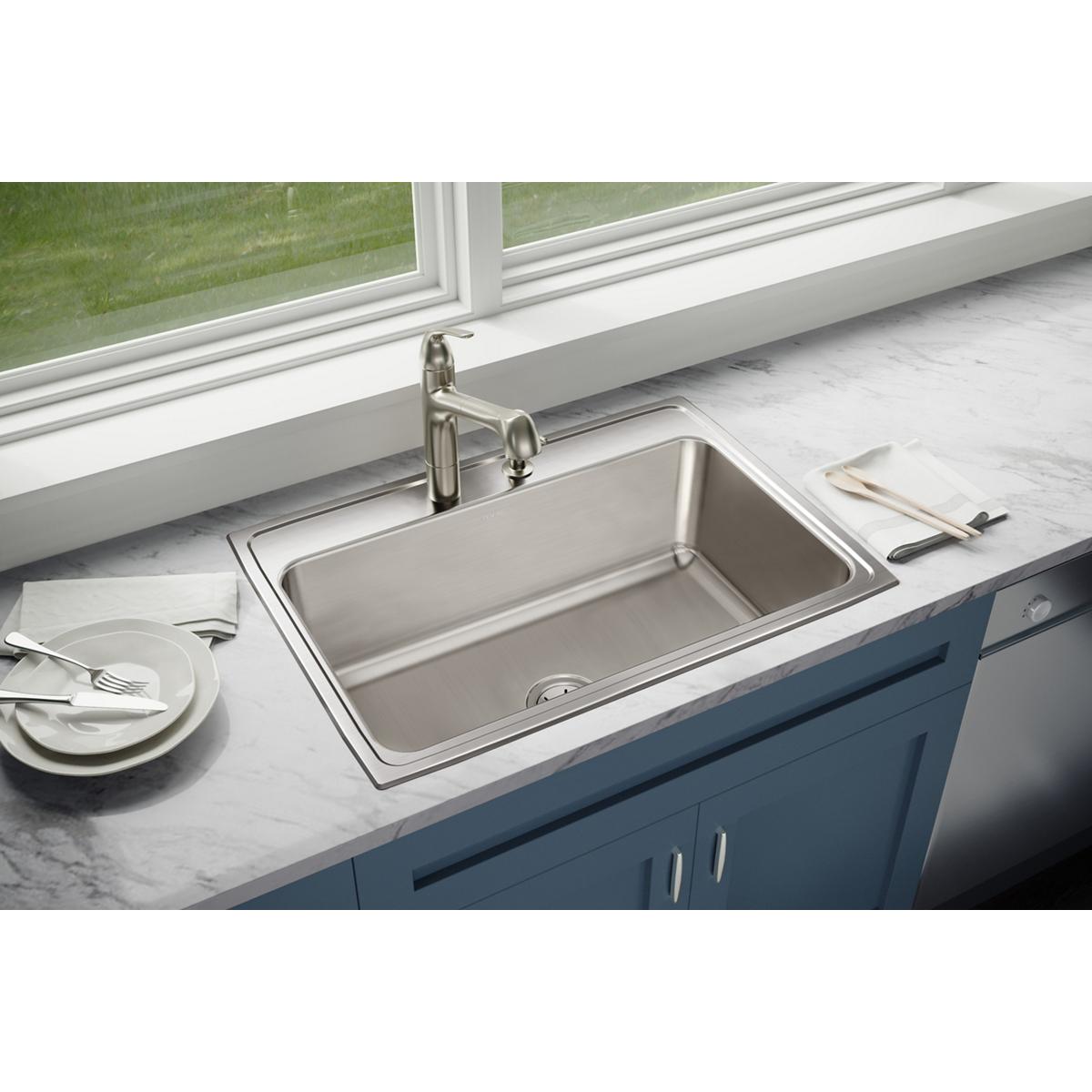 Elkay Lustertone Classic 31" x 22" x 10-1/8" Stainless Steel Single Bowl Drop-in Sink