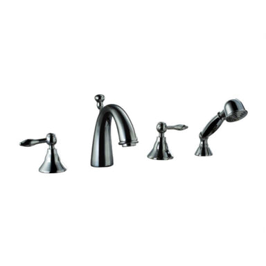 Dawn 4-Hole Tub Filler with Personal Handshower in Chrome and Lever Handles-Tub Faucets Fast Shipping at DirectSinks.
