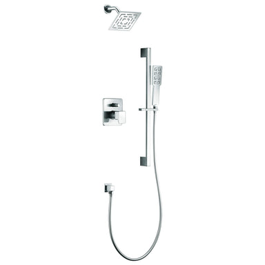 Dawn Acadia Square Series Shower Combo Set Wall Mounted Rainhead with Slide Bar Handheld Shower-Shower Faucets Fast Shipping at DirectSinks.