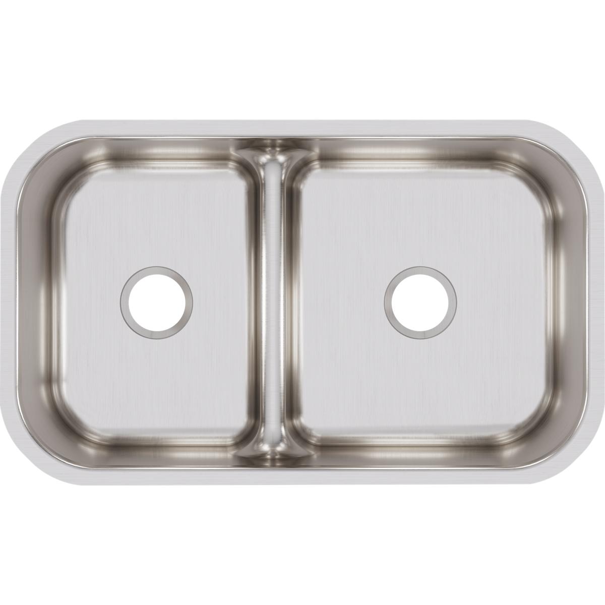 Elkay Lustertone Classic Stainless Steel 34-5/8" x 21-1/8" x 8-3/4" 40/60 Double Bowl Undermount Sink with Aqua Divide