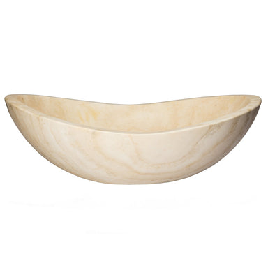Eden Bath Stone Canoe Sink - Honed Beige Travertine