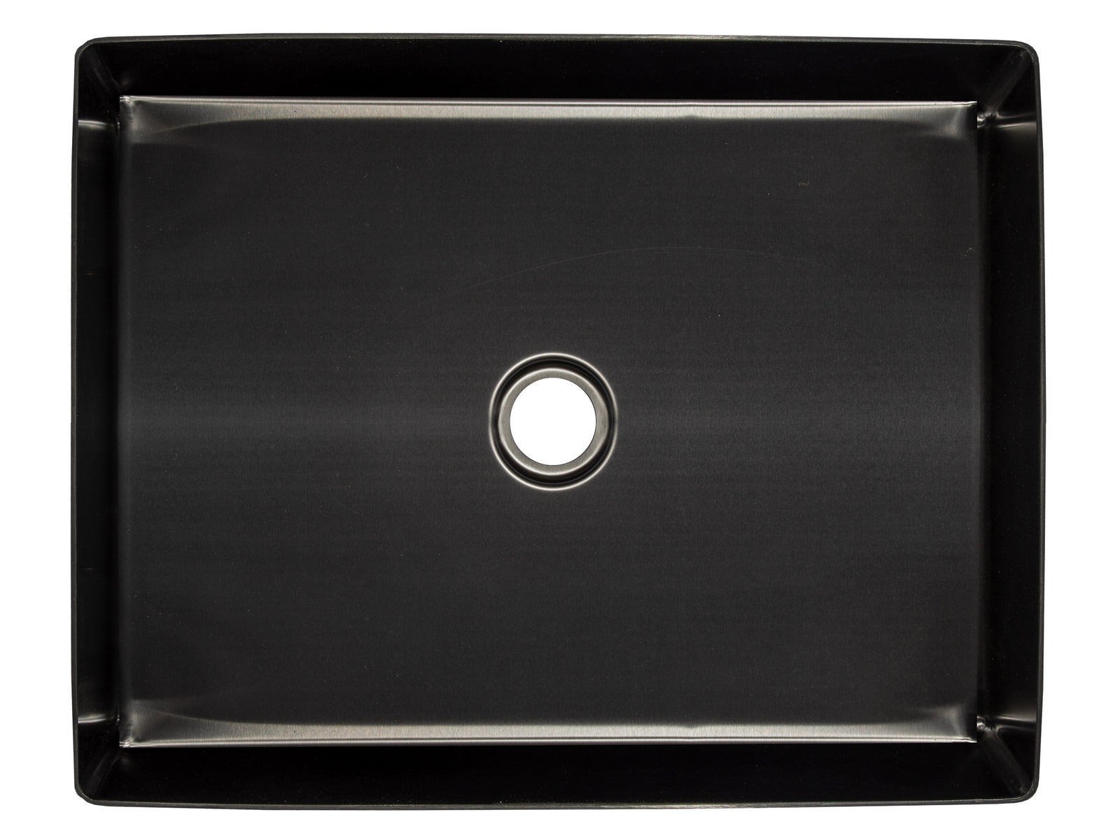 Rectangular 19 x 14 1/2" Stainless Steel Bathroom Vessel Sink with Drain in Black